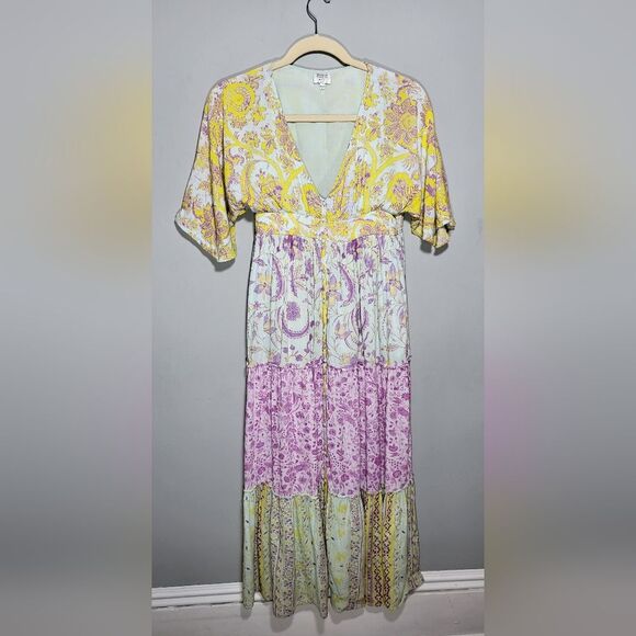 HEMANT & NANDITA SIZE XS / S Multi Floral Printed Maxi Bohemian Fairycore - Picture 2 of 9